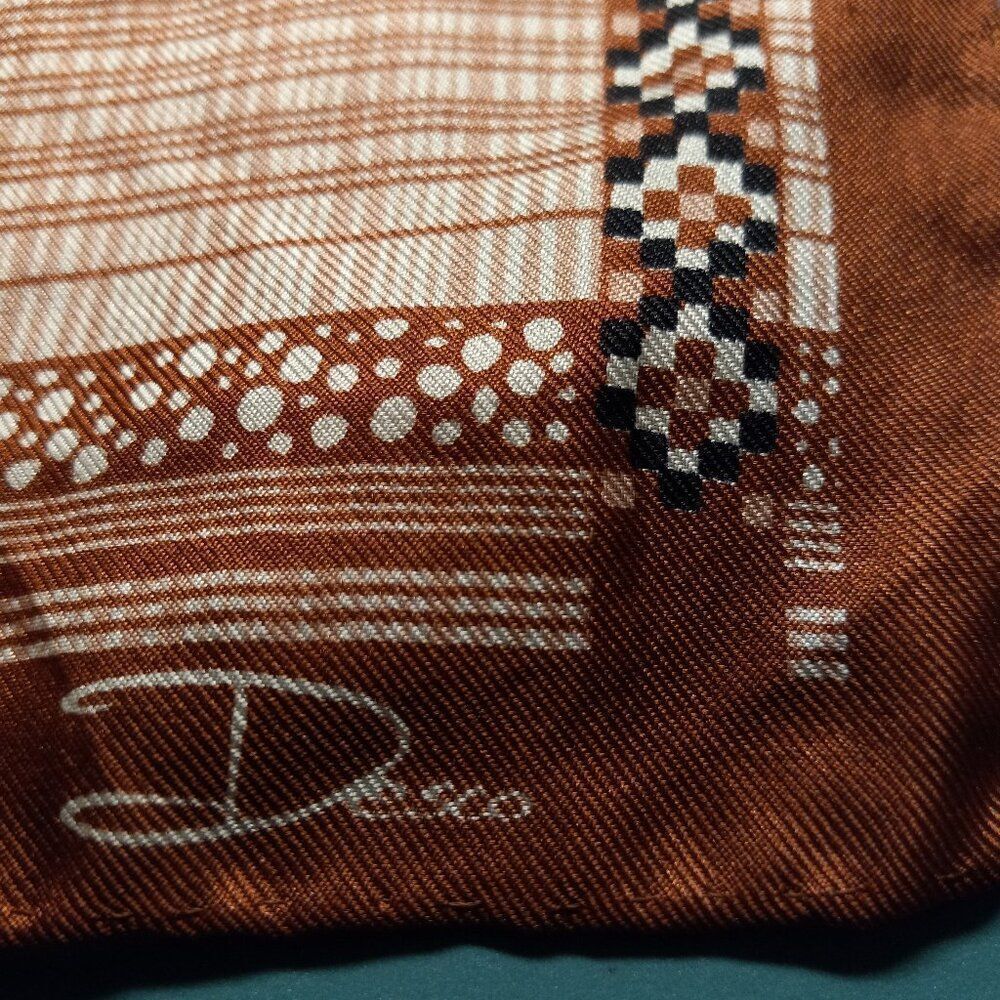 Vintage Desco100% Silk Striped/Column Scarf Cottagecore Granny Chic Grandmacore